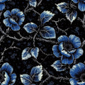 FLFK Vintage Floral Wallpaper Peel and Stick Dark Blue Flower Wallpaper 16" x by FLFK