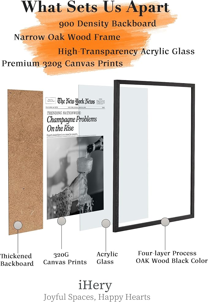iHery Premium Natural Black OAK Wood 16x20in Champagne Problems On the Rise - Image 4