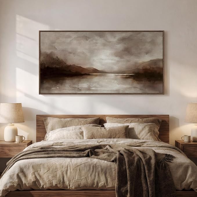 Large Framed Rustic Canvas Wall Art - Image 2