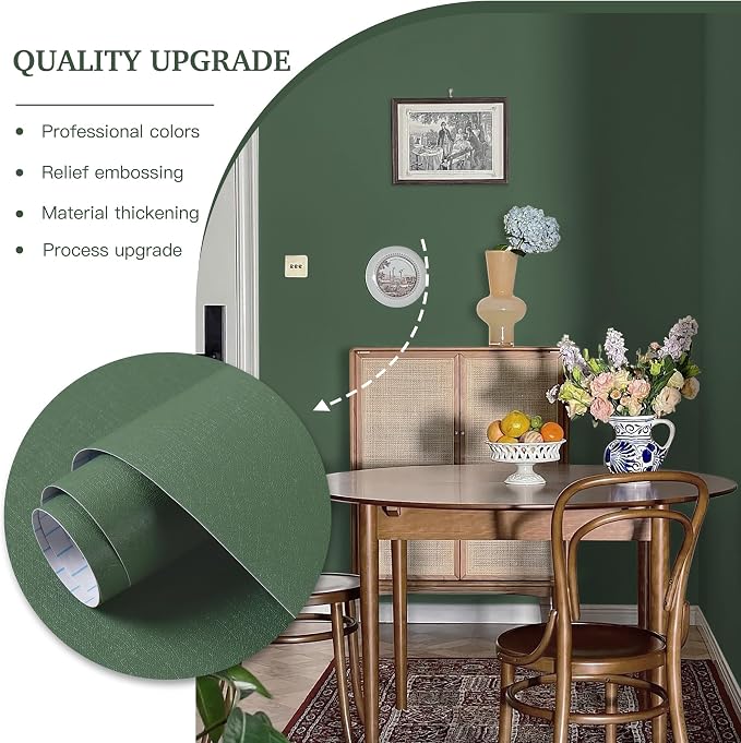 Dimoon 17.7''x118'' Peel and Stick Wallpaper Green Contact Paper - Image 8