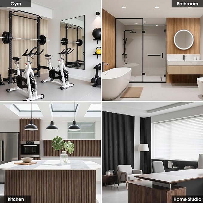 WPC Slat Wall Panels 8 Pack 96" x 6", Waterproof Fluted Wall Paneling, Accent - Image 6