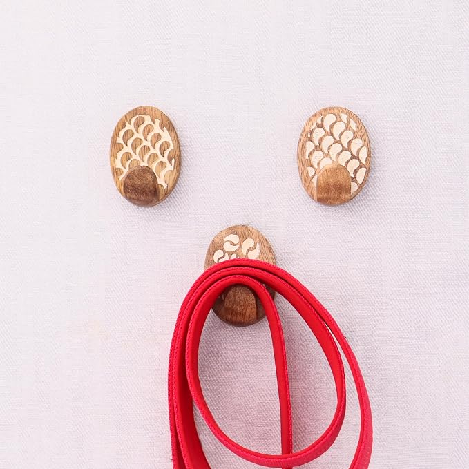 Indian Shelf 6 Lb- 3 Pieces Decorative Wood Adhesive Wall Hooks–Boho Peel and - Image 8