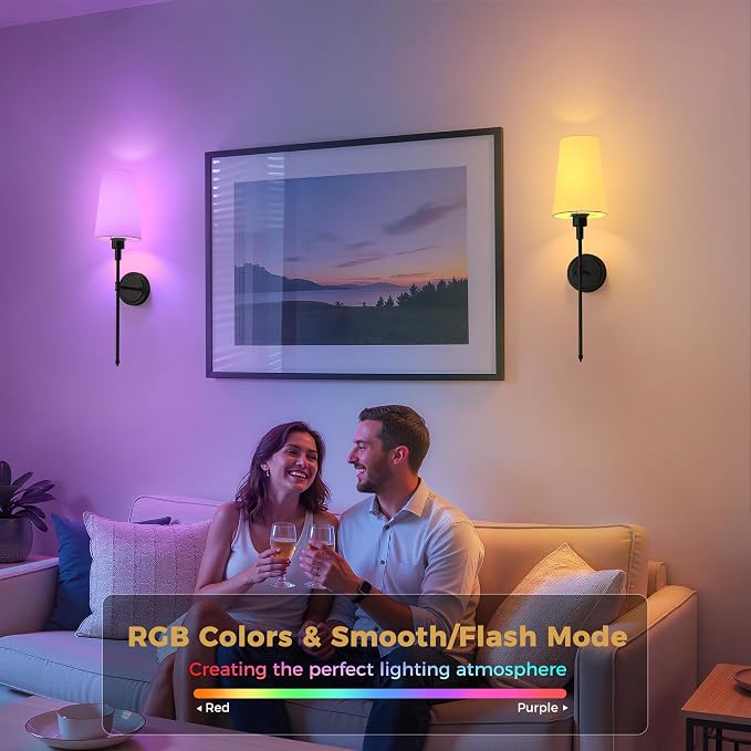 DORESshop Battery Operated Wall Sconce Set of 2, Wireless Wall Light Easy to - Image 2