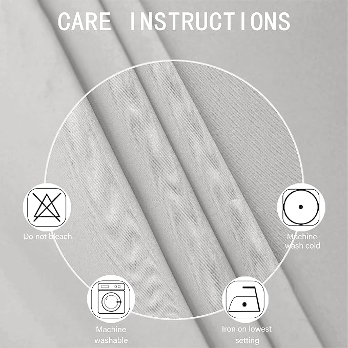LEMOMO Light Grey Blackout Curtains 34 x 84 Inch Length/Set of 2 Curtain - Image 4