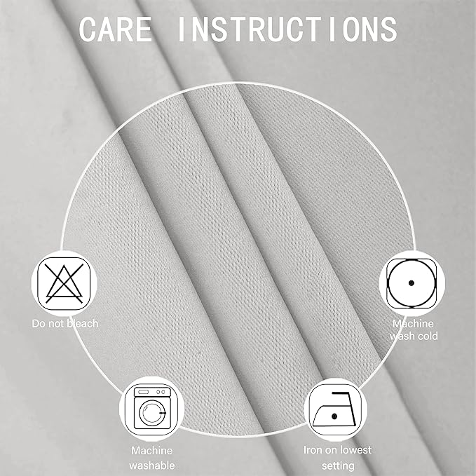 LEMOMO Blackout Curtains 52 x 84 inch/Light Grey Curtains Set of 2 - Image 4