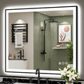 40x38 Black Framed LED Bathroom Mirror by Awandee