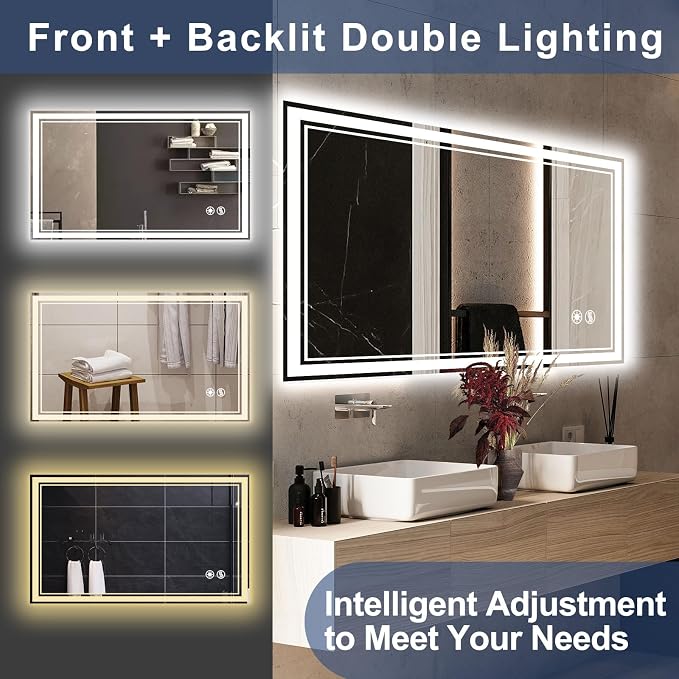 48“ x 28” LED Bathroom Mirror - Image 6