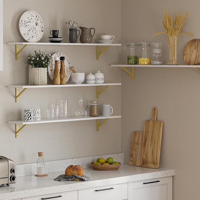 DINZI LVJ Long Wall Shelves, 47.3" Wall Mounted Shelves, Large Floating Shelves - Image 4