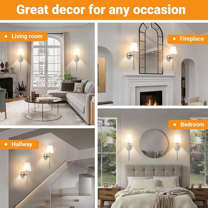 Battery Operated Wall Sconces Set Of 2, Wireless Battery Wall Light - Image 8