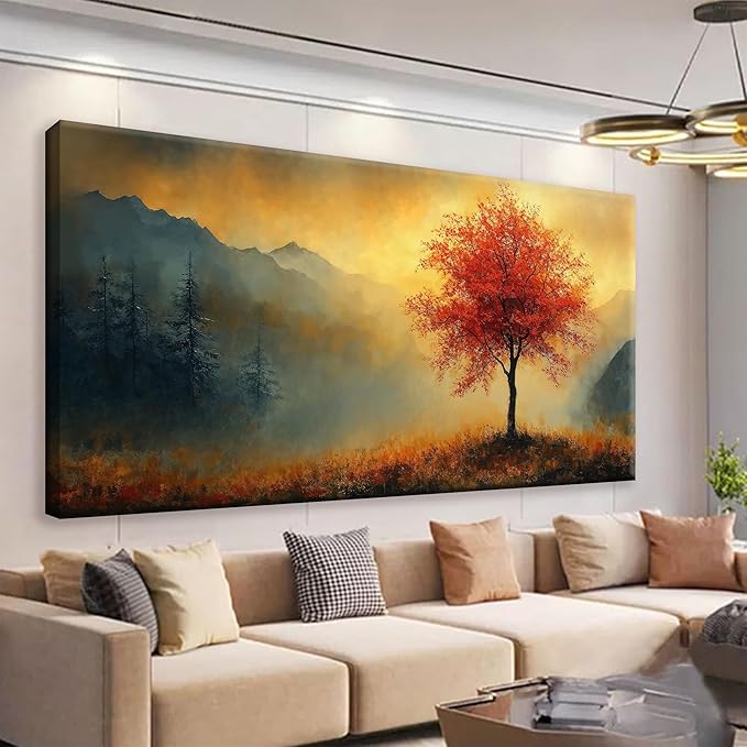 Suconvng Wall Art For Living Room Prints Tree Of Life Gold Landscape Canvas Art by Suconvng