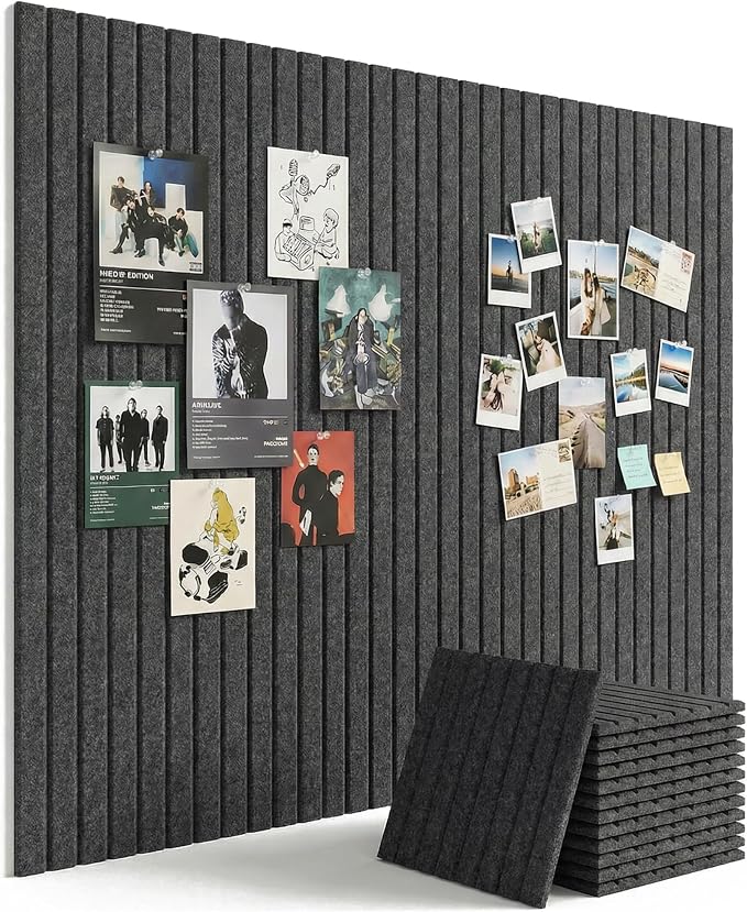 Aothia 12-Pack Felt Bulletin Board Tiles 48"x36", Modular Pin Board by AothiaSimpleNaturalUnique