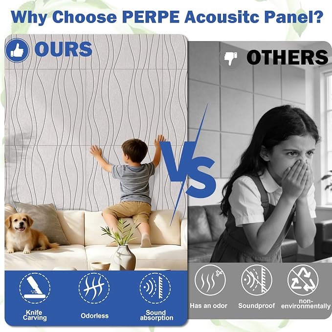 6 PCS Acoustic Panels, 23.6x23.6'' Self-Adhesive Soundproof Wall Panels - Image 6