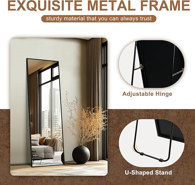 Delma Full Length Standing Mirror, Large Floor Mirror - Image 5