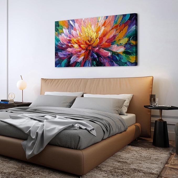 Abstract Lotus Wall Art Zen Wall Decor Large Colorful Lotus Flower Pictures - Image 6