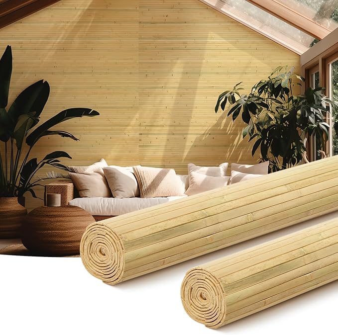 Juexica 2 Pcs Natural Bamboo Wall Panel by Juexica