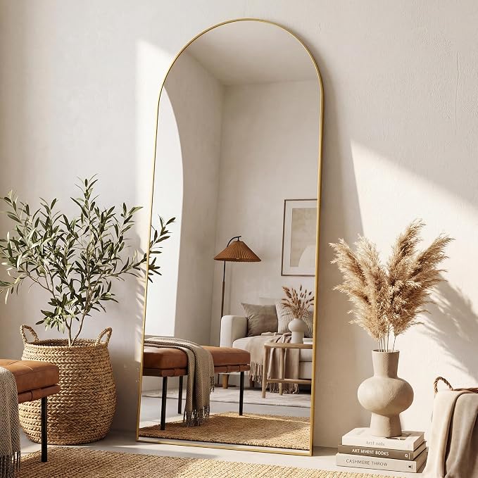 Antok Full Length Mirror, Arched Floor Standing Freestanding Arch Full Body - Image 3