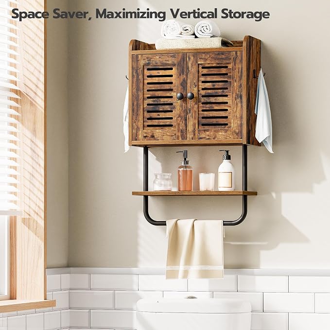 HOOBRO Bathroom Wall Cabinet, Double Doors Medicine Cabinet - Image 4