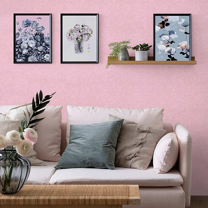 Abyssaly Pink Wallpaper Stick and Peel Removable Self Adhesive Pink Wall Paper - Image 4