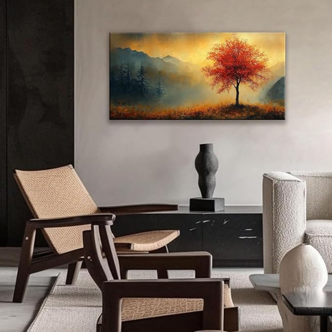 Suconvng Modern Canvas Art Wall Decor Tree Painting Aesthetic Home Decorations - Image 6