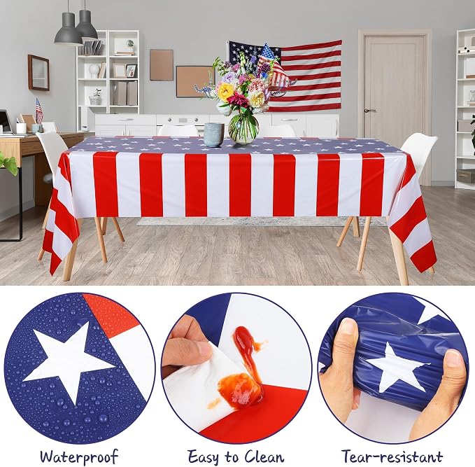 Kochorie 100 Ft x 54 Inch 4th of July Tablecloth Roll in Slide Cutter Box - Image 4