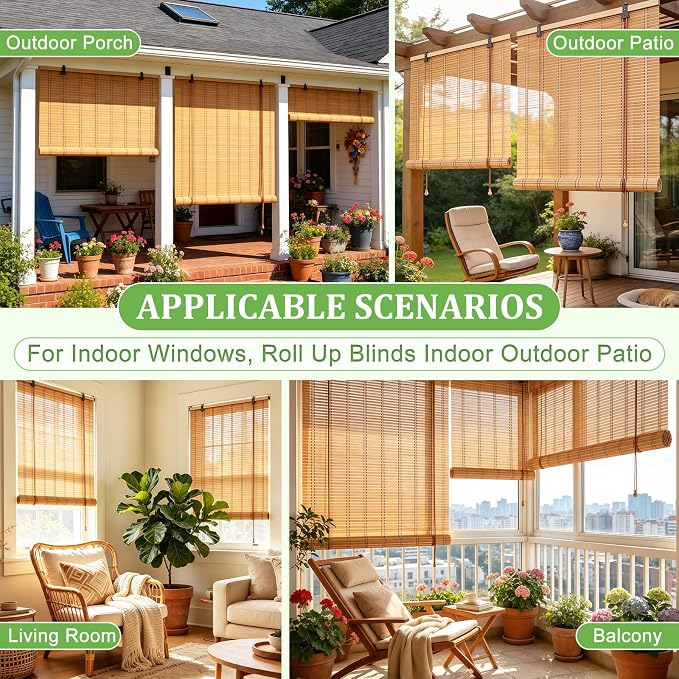 Bamboo Blinds 54x72 inch Bamboo Roman Shades - Image 5