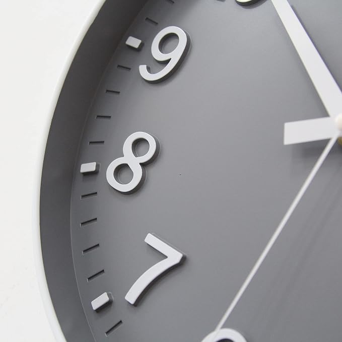 HZDHCLH Grey Wall Clock 12 Inch Silent Non Ticking Clock - Image 2