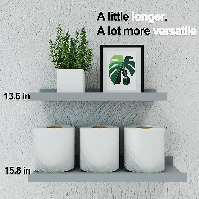 Floating Shelves for Wall Decor, Wall Mounted Wood Storage Shelf for Bedroom - Image 5