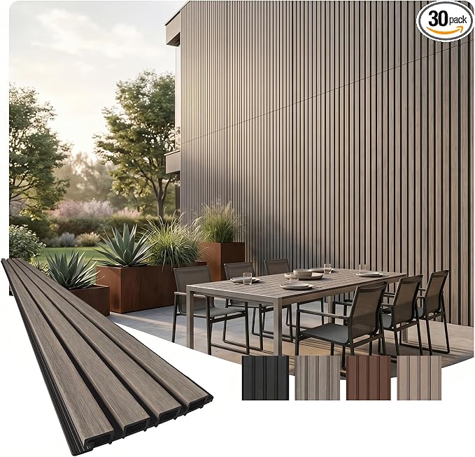 From Plain to Beautiful in Hours WPC Exterior Wall Slat Panels Waterproof by DecorativeCeilingTiles