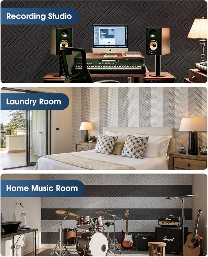 Sound Proof Foam Panels for Walls, 18 Pack Self-Adhesive Acoustic Panels - Image 8