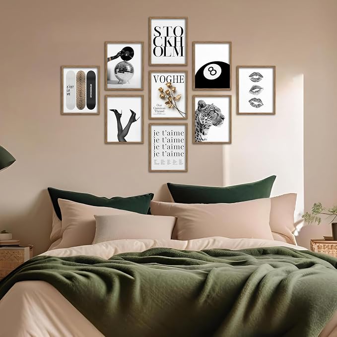 Stockholm Style 9 Pcs Fashion Gallery Wall Art Set, Modern Editorial Leopard - Image 3