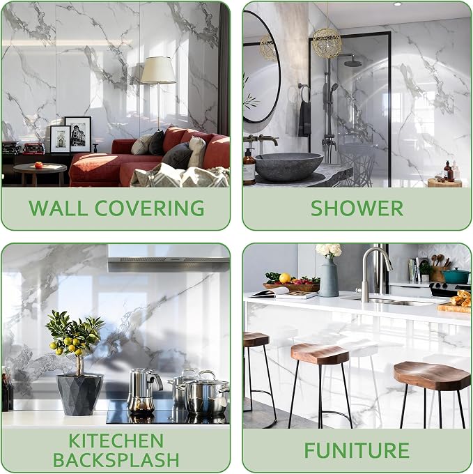 Marble Peel and Stick Waterproof Wall Paneling, Covers 38.75 Sq. Ft. - Image 5