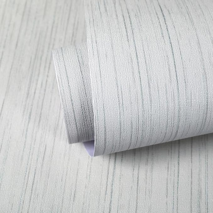 Beige Grey Grasscloth Wallpaper Peel and Stick 15.74" X 472.44" Removable by MANONIRIA