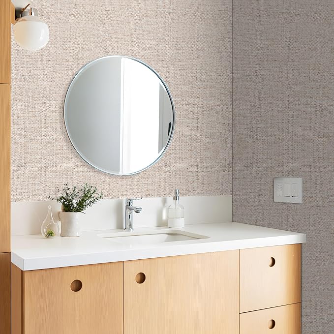 15.75"x393.7" Beige Wallpaper Peel and Stick Removable Grasscloth Textured Wall - Image 7