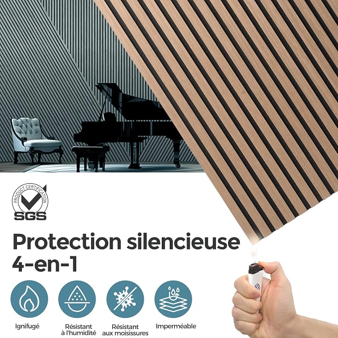 AKUMAX 2 Pack Acoustic Panels, Wood Slat - Image 3