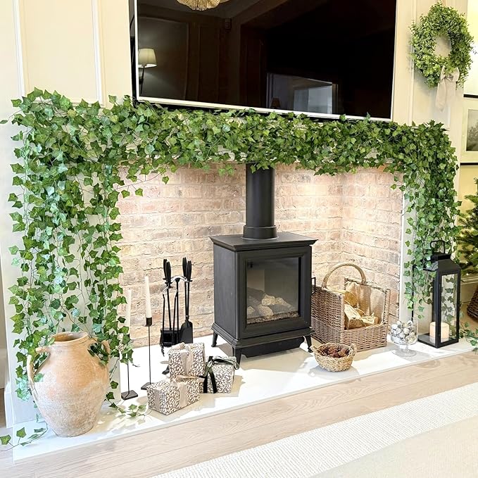 CQURE 24 Pack 168Ft Artificial Ivy Fake Vines, Ivy Garland Greenery Garland - Image 2