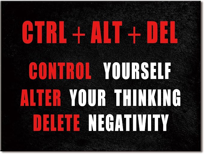Pyradecor Black Red and White Motivational CTRL+ALT+DEL Classroom Positive - Image 7