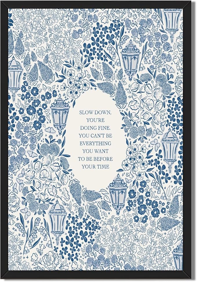 Framed Slow Down Youre Doing Fine Music Posters Motivational Quote Wall Art by Unknown