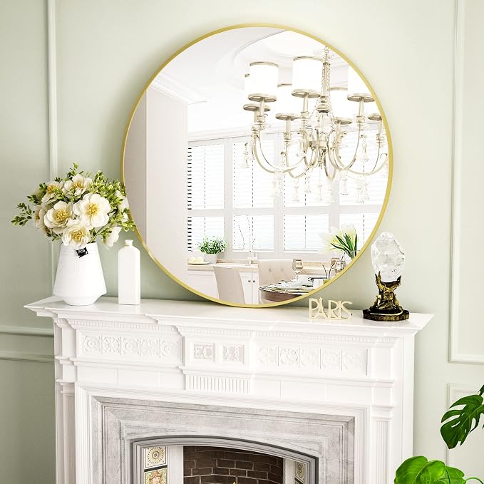 VooBang Round Mirror 19.6" Gold Wall Mounted Circle Mirrors Vanity Mirror - Image 2