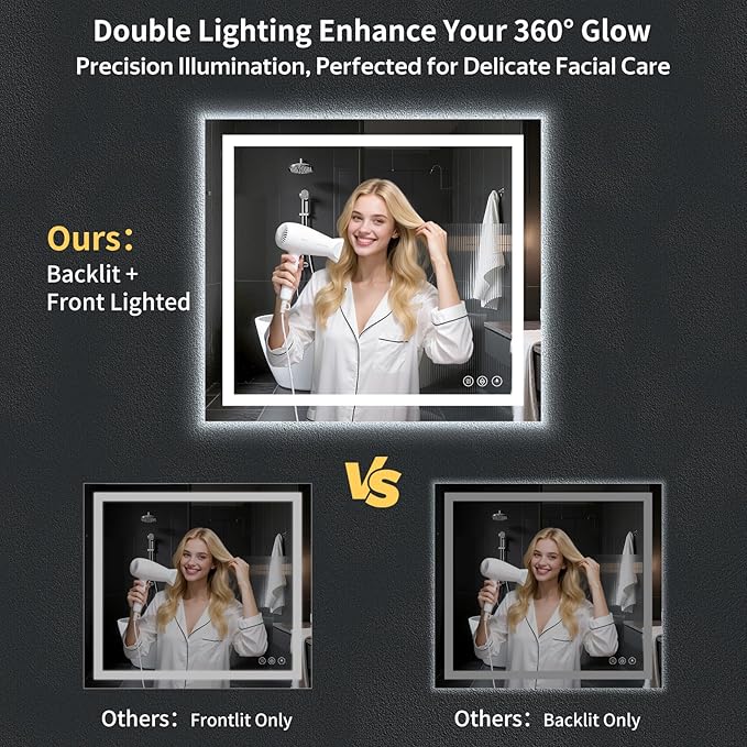 40"x36" LED Bathroom Mirror - Image 3