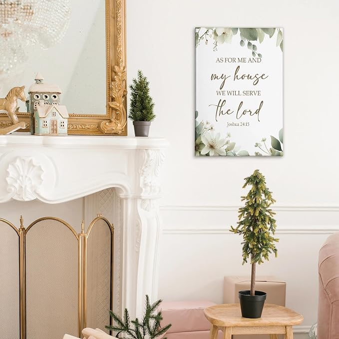 HIWX Christian Wall Decor, as for Me and My House Bible Verses Sage Green - Image 6