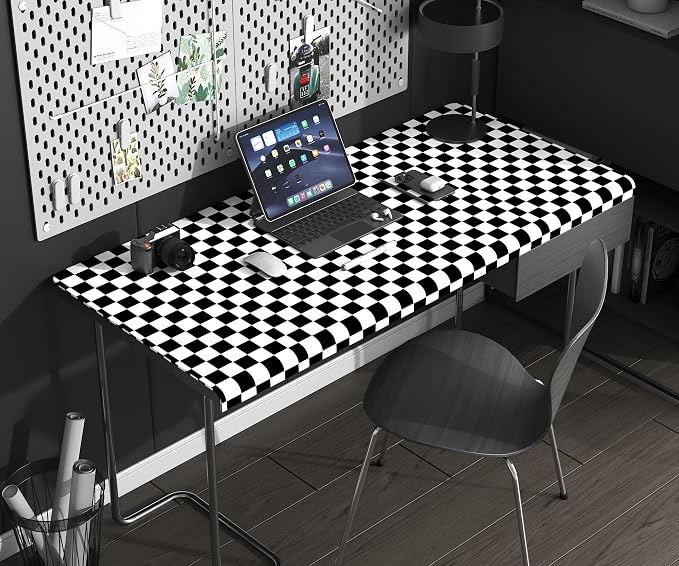 Modern Peel and Stick Wallpaper Black and White Mosaic Checkered Contact Paper - Image 7