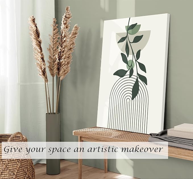 Induslyfe Large Framed Boho Canvas Wall Art Set of 3, Mid Century Modern room - Image 5