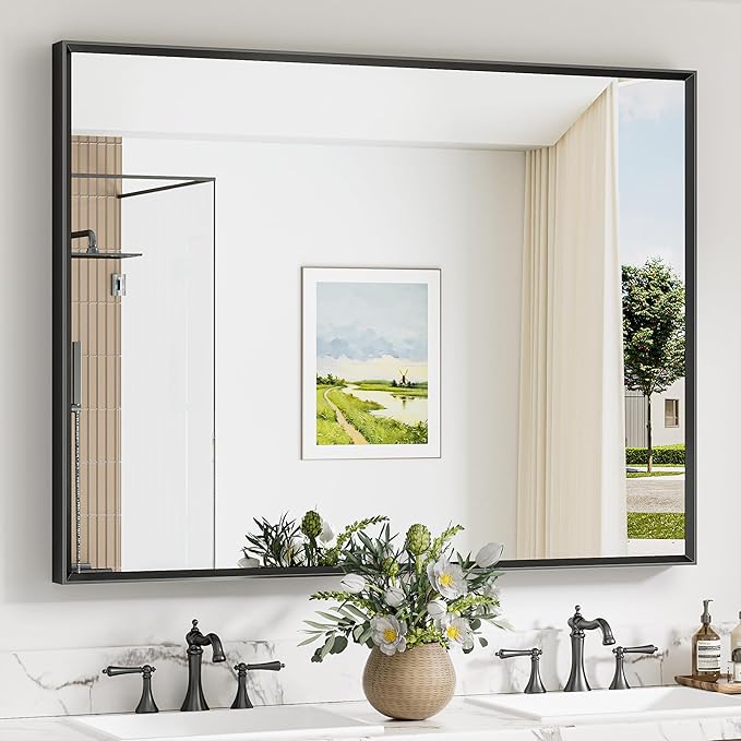 Keonjinn 48 x 36 Inch Black Bathroom Mirrors by Keonjinn