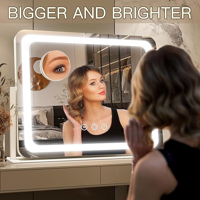 FENNIO Vanity Mirror with Lights 22''x17'' Makeup Mirror with Lights, Vanity - Image 4