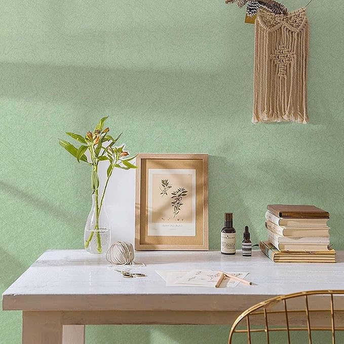 Abyssaly Green Peel and Stick Wallpaper Embossed Silk Textured Wallpaper 15.7" - Image 2