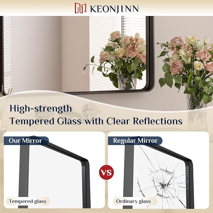 Keonjinn Black Bathroom Mirrors - Image 4