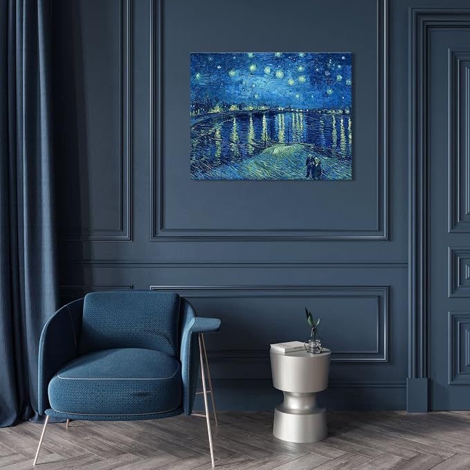 1 KINGO Van Gogh Canvas Wall Art: Starry Night over the Rhône Oil Painting - Image 5