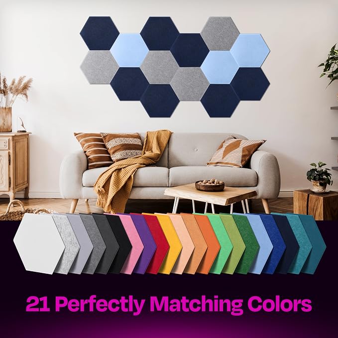 Acoustic Panels 12-Pack Soundproof Wall Panels 14"X12.1"X0.4" Sound Panels High - Image 5