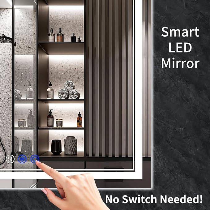 60"x28" LED Bathroom Mirror - Image 5