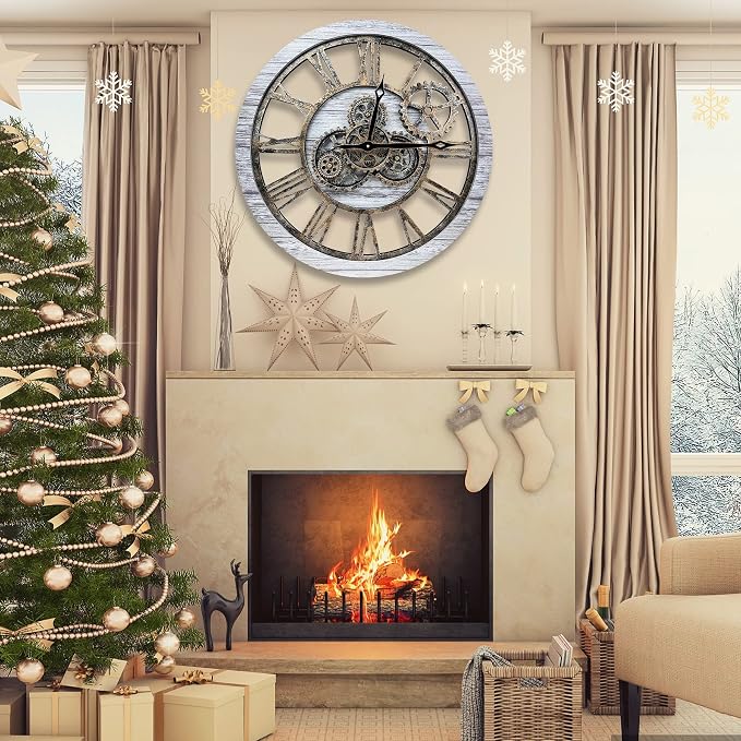 The B-Style Large Wall Clock 24 inch Moving Gear Wall Clock Oversized Vintage - Image 3